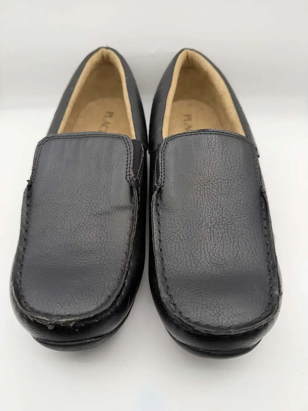 Boys Black Leather Loafers Size 6 Slip On Casual Dress Shoes